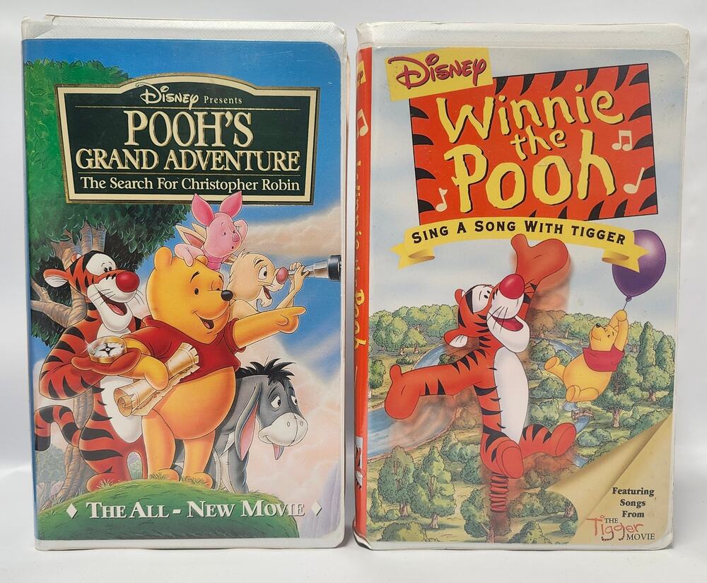 Winnie the Pooh VHS Lot of 2 Grand Adventure Sing a Song With Tigger Disney